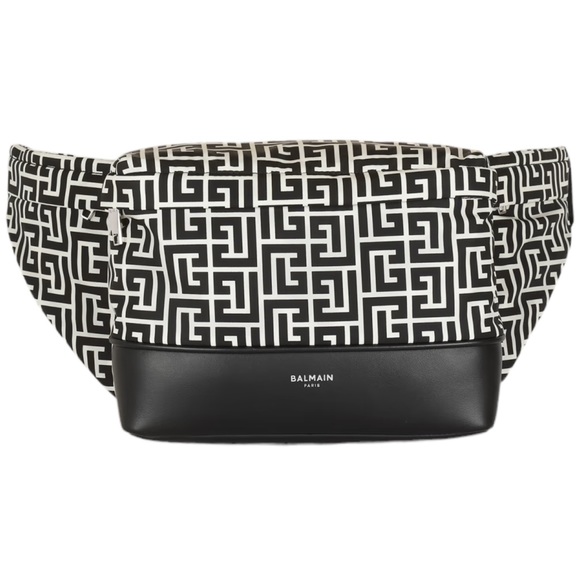 NEW Authentic Balmain Black White City All-Over Belt Bag Waist Bag - Picture 3 of 10